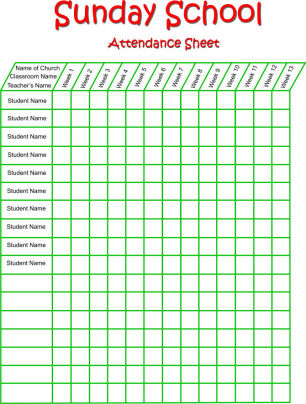 Sunday School Attendance Chart Pdf