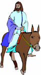Jesus on a donkey