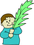 Boy with palm leaf