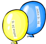 Bible verse in balloons